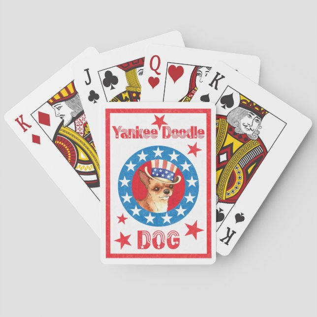 Patriotic Chihuahua Playing Cards (Back)