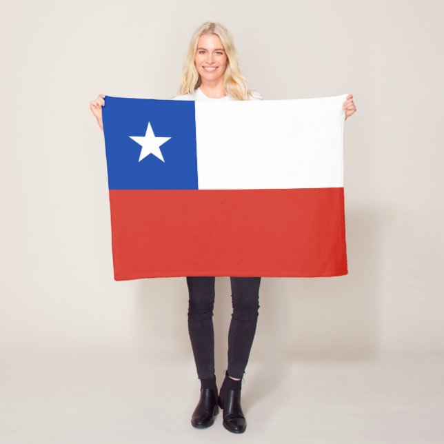 Patriotic Chile flag Chileans Fleece Blanket (In Situ)