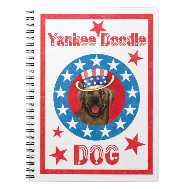 Patriotic Chocolate Lab Notebook (Front)