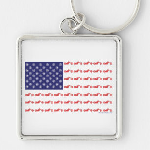 Patriotic Chooper Bike Keychain