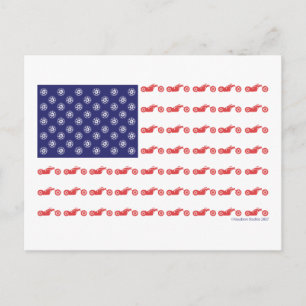 Patriotic Chooper Bike Postcard