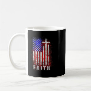 Patriotic Christian Faith Love Jesus American Flag Coffee Mug