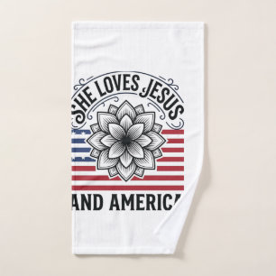 Patriotic Christian Flower Vintage T-Shirt Hand Towel