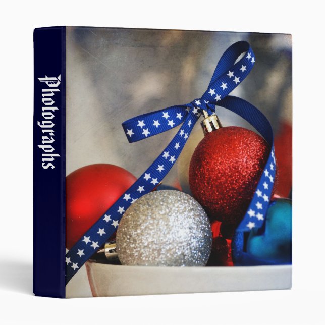 Patriotic Christmas 1" Photo Album Binder (Front/Spine)
