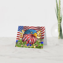 Patriotic Christmas American Eagle Note Card