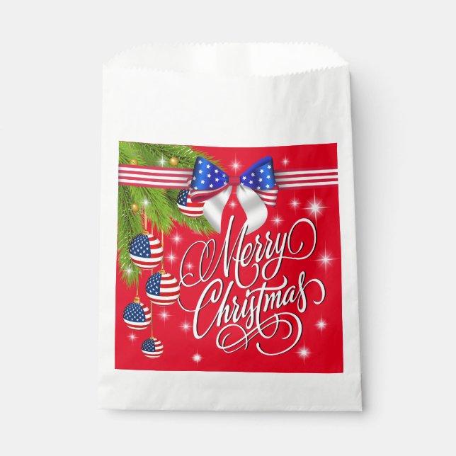 Patriotic Christmas  Favour Bag (Front)