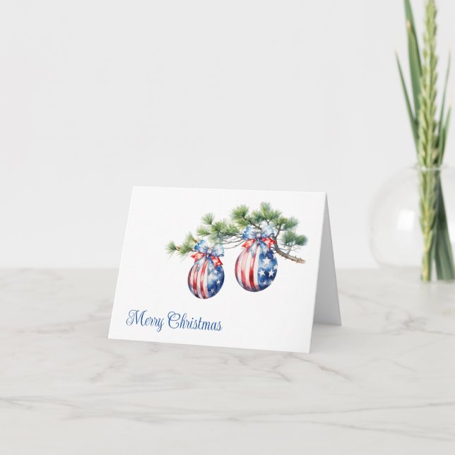 Patriotic Christmas Greeting Card  (Front)