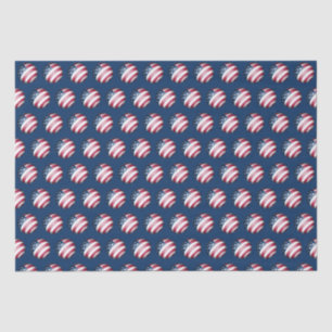 Patriotic Christmas Holiday USA Flag Pattern Art Tissue Paper
