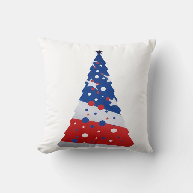 Patriotic Christmas throw pillow. Pillow (Front)