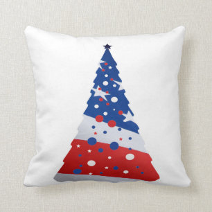 Patriotic Christmas throw pillow. Pillow