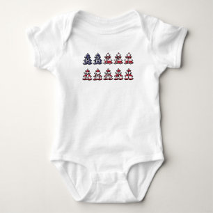 Patriotic Christmas Trees Happy XMAS Baby Bodysuit