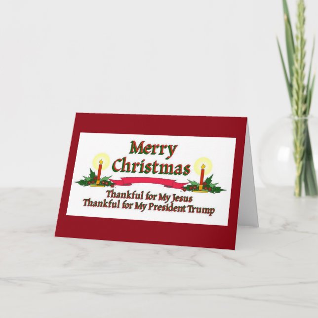 Patriotic Christmas Trump Holiday Card (Front)