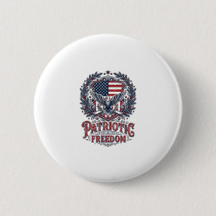 Patriotic Christmas Vector Graphic Tee 2 Inch Round Button