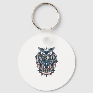 Patriotic Christmas Vector Graphic Tee (2) Keychain