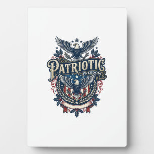Patriotic Christmas Vector Graphic Tee (2) Plaque