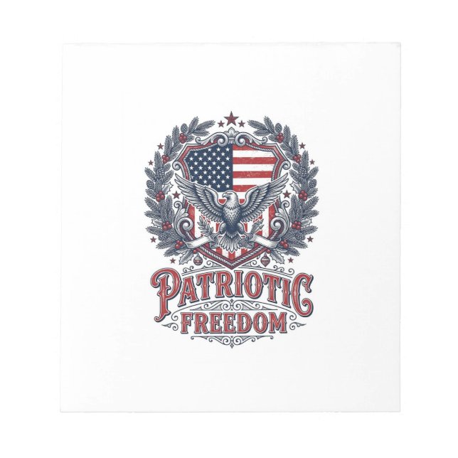 Patriotic Christmas Vector Graphic Tee Notepad (Front)