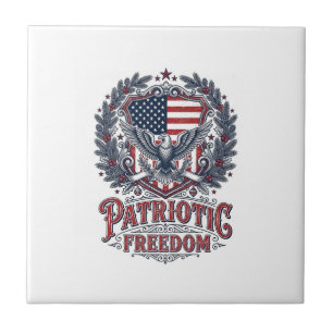 Patriotic Christmas Vector Graphic Tee Tile