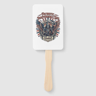 Patriotic Chrome Reaper Dark Patriot Skeleton & Re Hand Fan