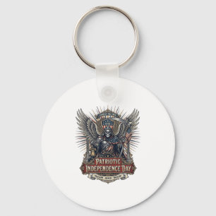 Patriotic Chrome Reaper Dark Patriot Skeleton & Re Keychain