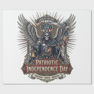 Patriotic Chrome Reaper Dark Patriot Skeleton & Re Wrapping Paper
