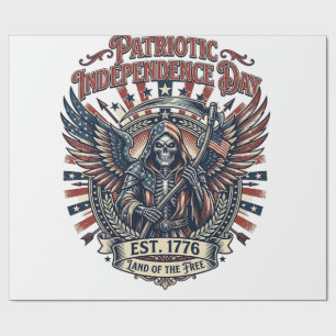 Patriotic Chrome Reaper Dark Patriot Skeleton & Re Wrapping Paper