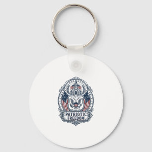 Patriotic Church Camp Vector Graphic Tee Keychain