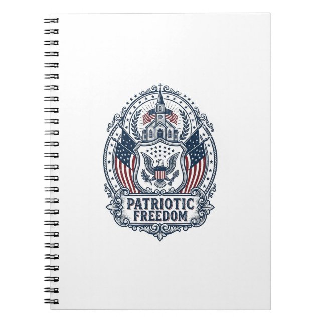Patriotic Church Camp Vector Graphic Tee Notebook (Front)