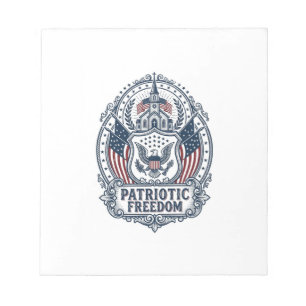 Patriotic Church Camp Vector Graphic Tee Notepad