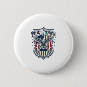 Patriotic City Pride Series Vector Graphic Tee 2 Inch Round Button