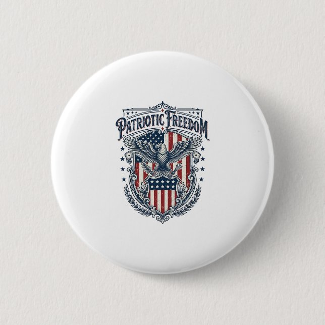 Patriotic City Pride Series Vector Graphic Tee 2 Inch Round Button (Front)