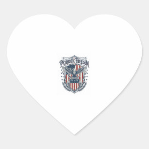 Patriotic City Pride Series Vector Graphic Tee Heart Sticker