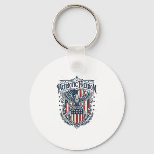Patriotic City Pride Series Vector Graphic Tee Keychain