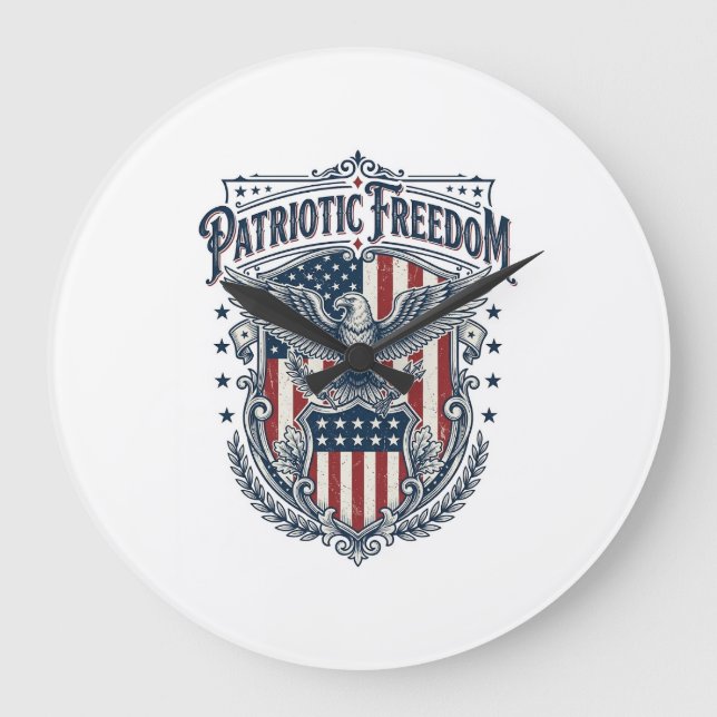 Patriotic City Pride Series Vector Graphic Tee Large Clock (Front)