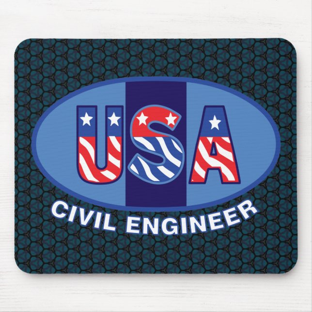 Patriotic Civil Engineer Mouse Pad (Front)