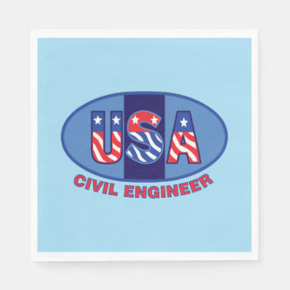 Patriotic Civil Engineer Napkin