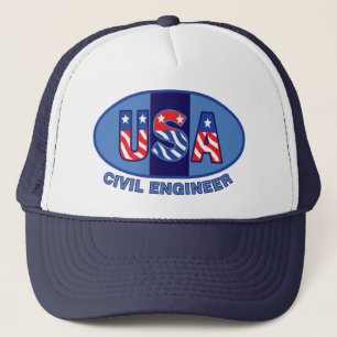 Patriotic Civil Engineer Trucker Hat