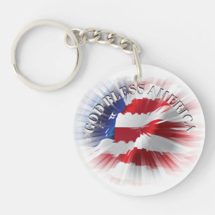 Patriotic Classic and powerful God Bless America Keychain