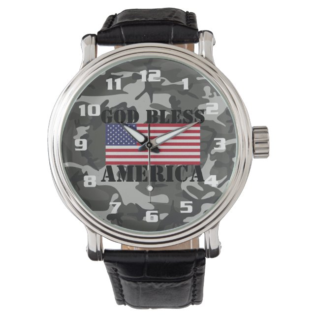 Patriotic Classic and powerful God Bless America Watch (Front)