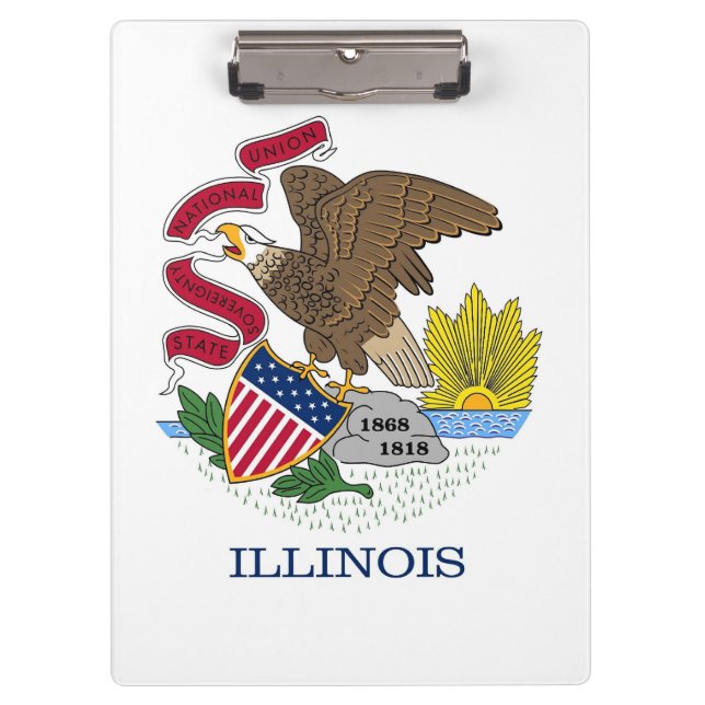 Patriotic Clipboard with flag of Illinois, USA (Front)