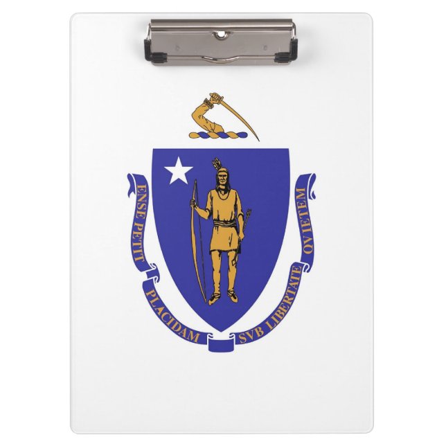 Patriotic Clipboard with flag of Massachusetts USA (Front)