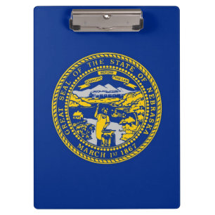 Patriotic Clipboard with flag of Nebraska, USA
