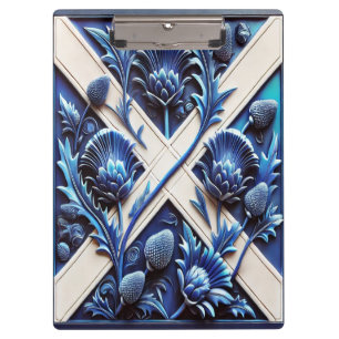 Patriotic Clipboard with Scottish Thistles Design
