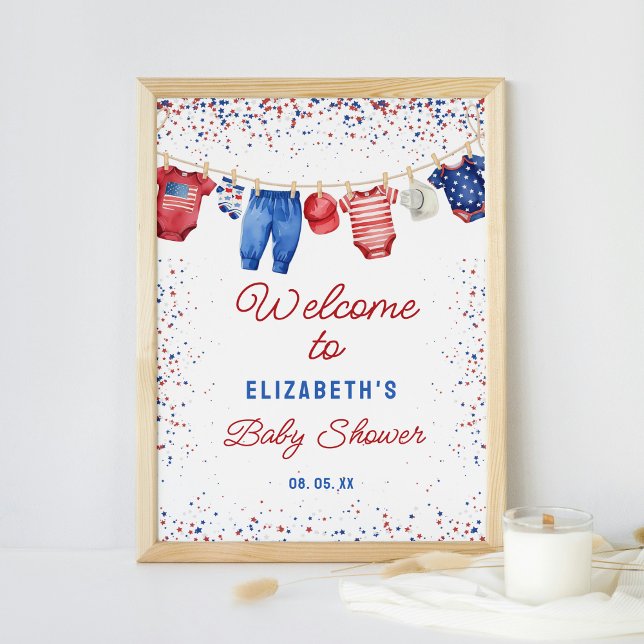 Patriotic Clothesline All American Shower Welcome Poster (Creator Uploaded)