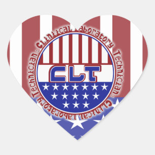 PATRIOTIC CLT CLINICAL LABORATORY TECH HEART STICKER