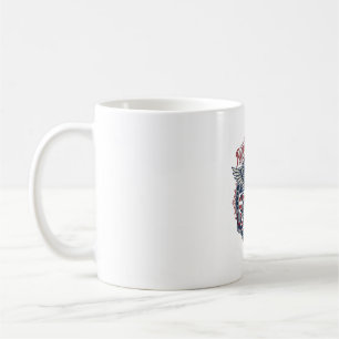 Patriotic Coastal Preppy Vector Graphic Tee Coffee Mug