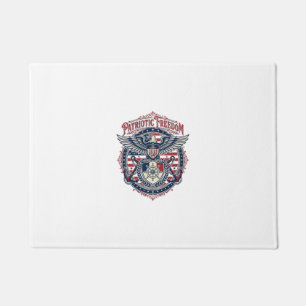 Patriotic Coastal Preppy Vector Graphic Tee Doormat