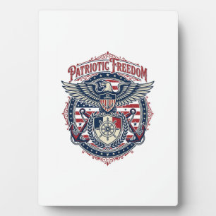 Patriotic Coastal Preppy Vector Graphic Tee Plaque