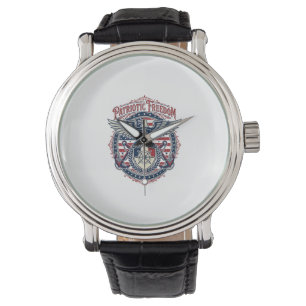 Patriotic Coastal Preppy Vector Graphic Tee Watch
