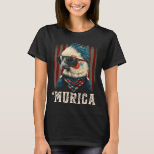 Patriotic Cockatiel Bird 4th Of July American Flag T-Shirt