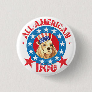 Patriotic Cocker 1 Inch Round Button